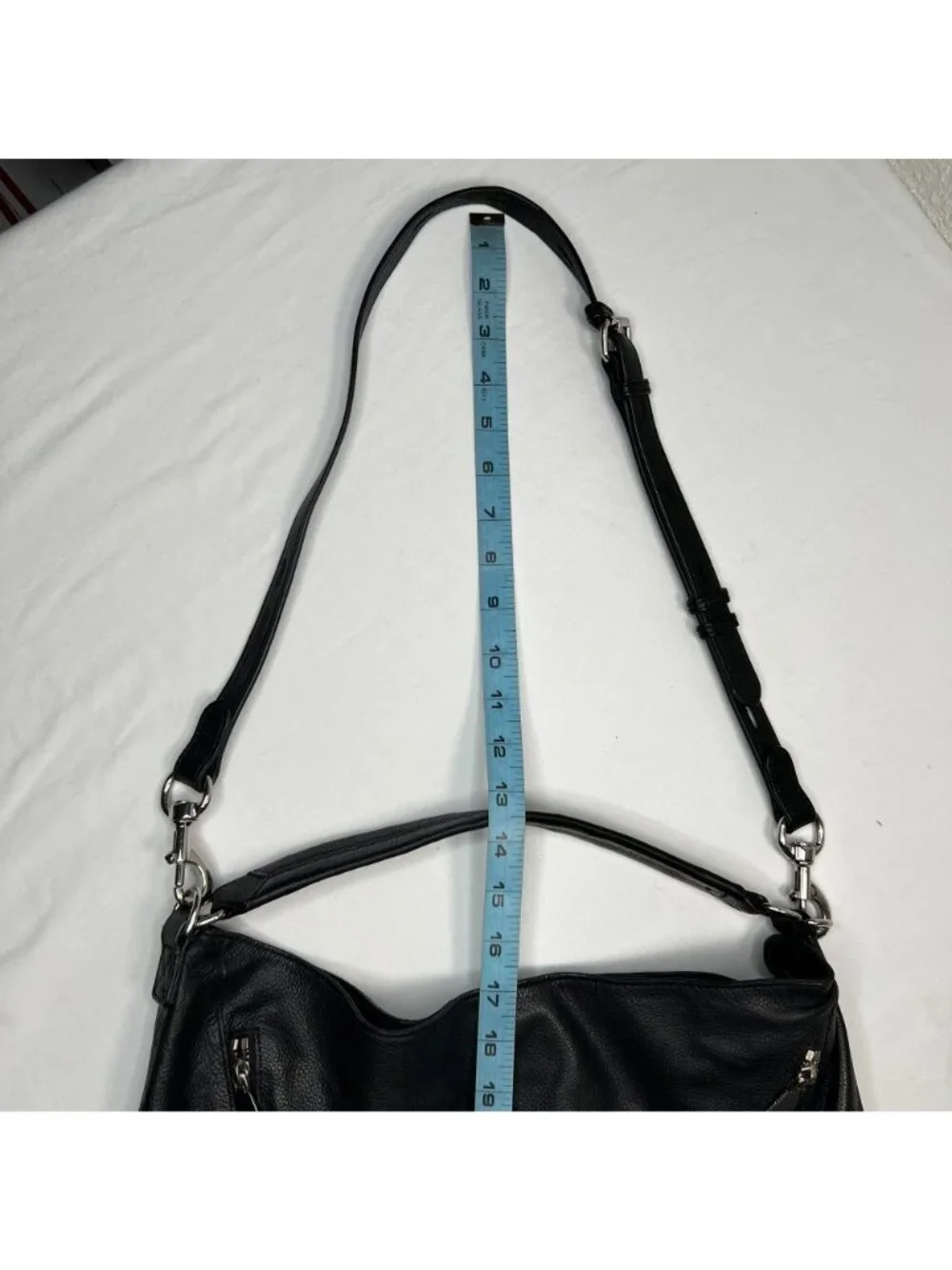 Rebecca Minkoff Double Zippers Moto Hobo Bag Leather Crossbody Satchel Black